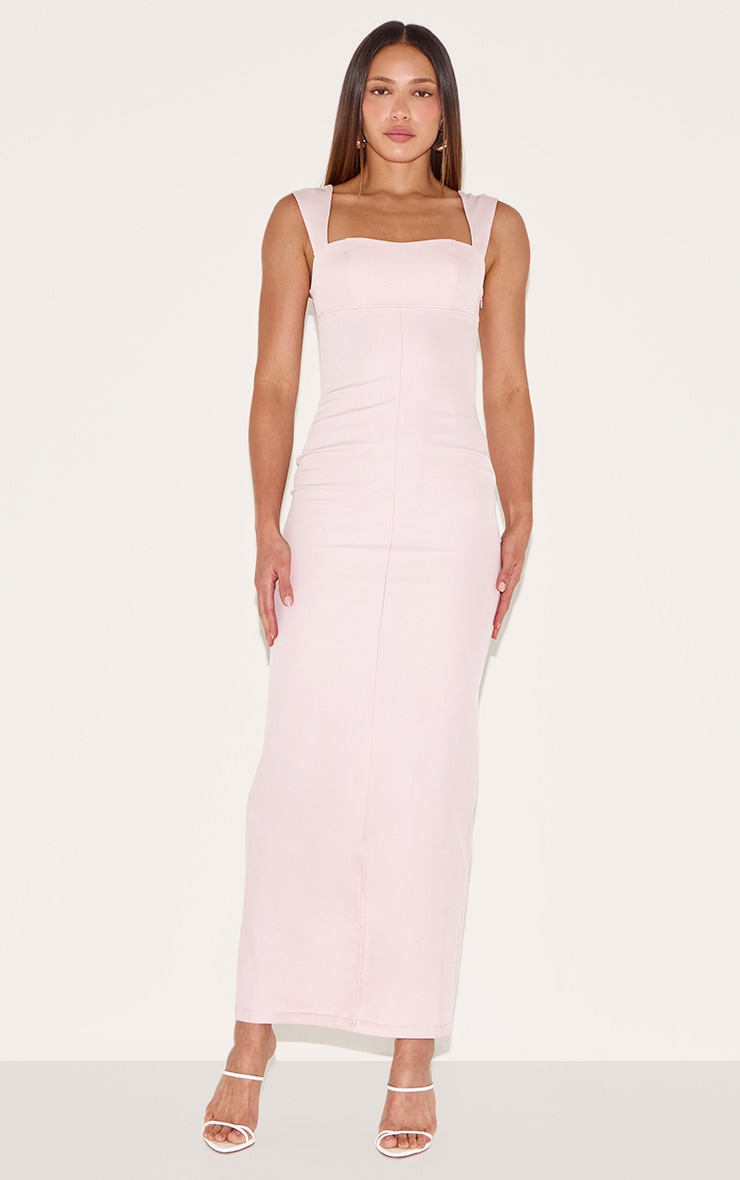 Tall Pink Woven Bodycon Maxi Dress
