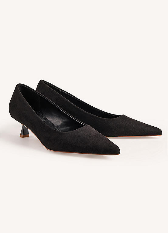 365 by Freemans Black Kitten Heel Court Shoes