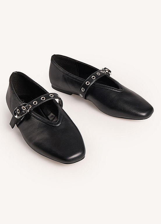 365 by Freemans Black Mary Jane Ballerinas