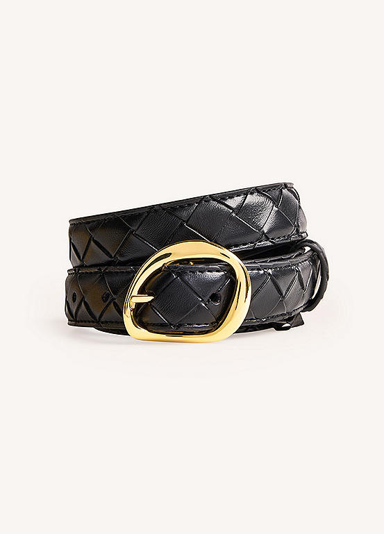 365 by Freemans Black Rosa Weave Belt