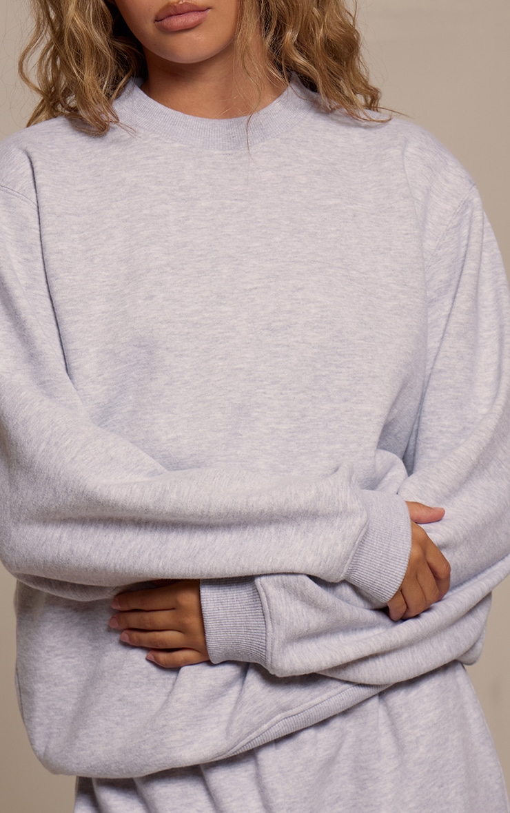 Ash Grey Cotton Fleece Pullover Sweatshirt
