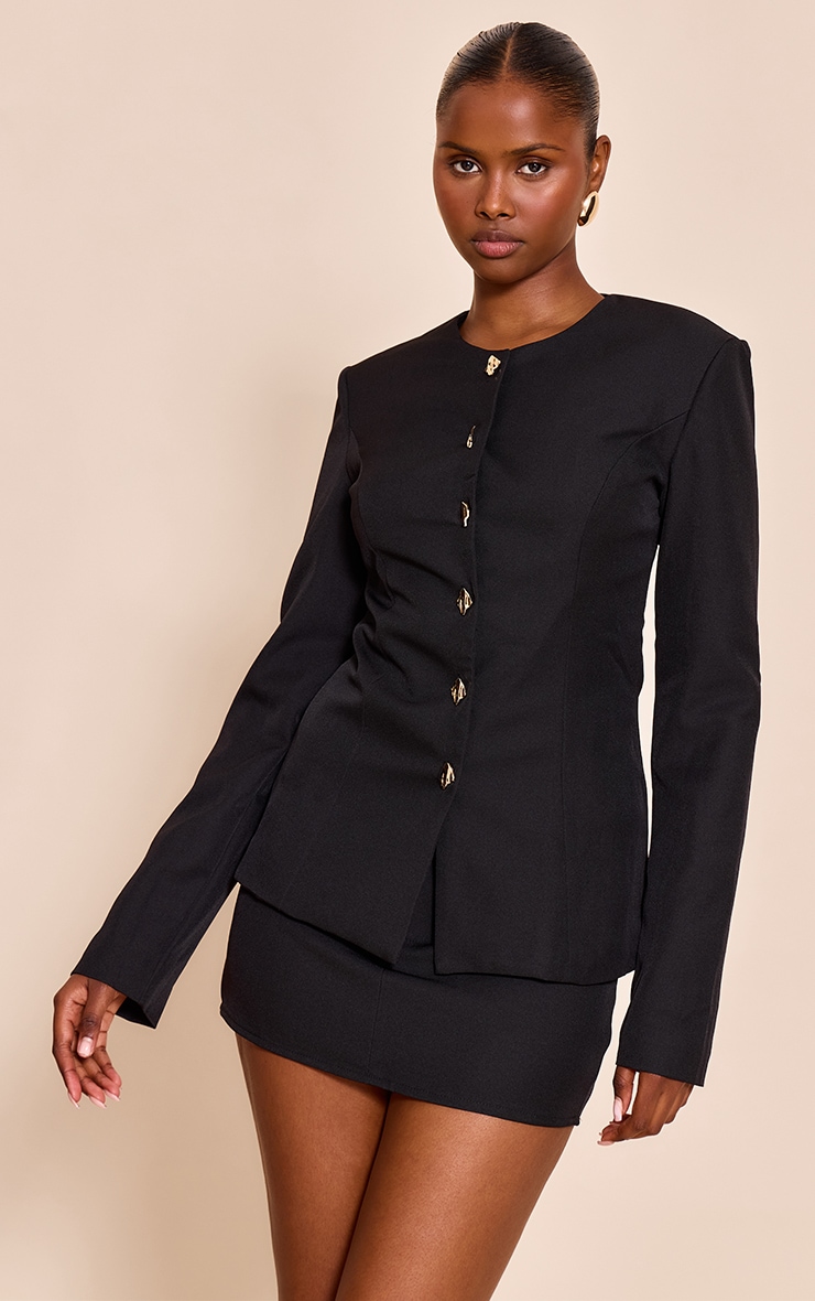 Black Cinched Waist Shirt