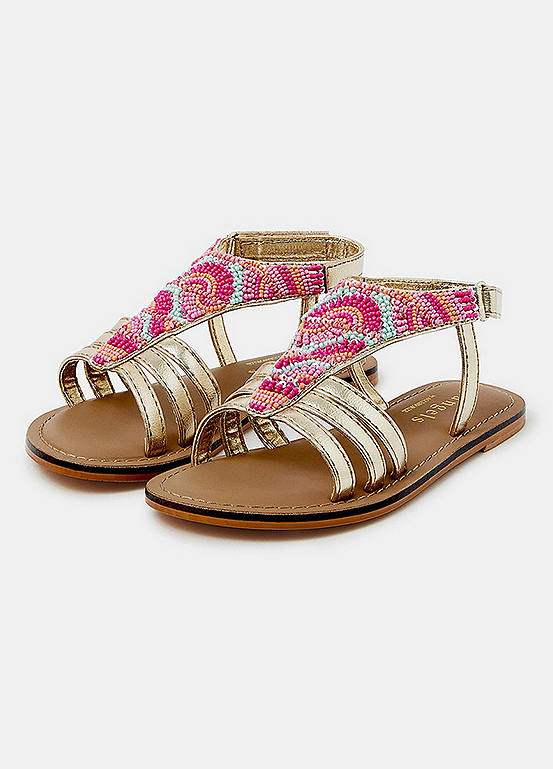 Accessorize Girls Beaded Gladiator Sandals