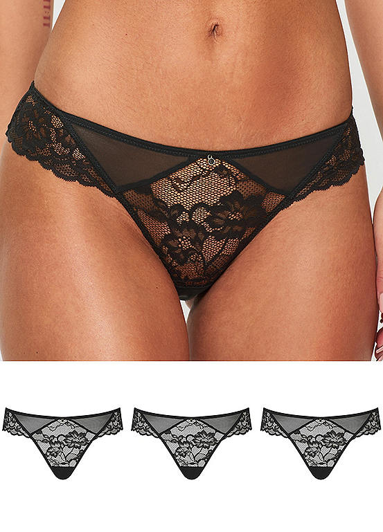 Ann Summers Pack of 3 Sexy Lace Brazilian Briefs