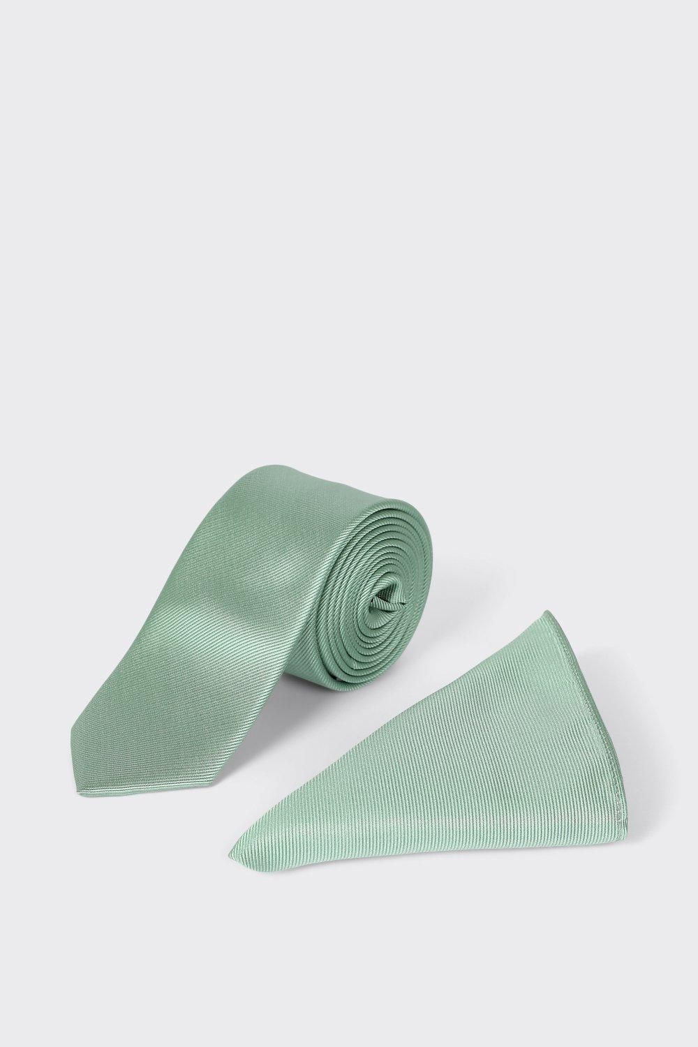 Sage Tie And Pocket Square Set