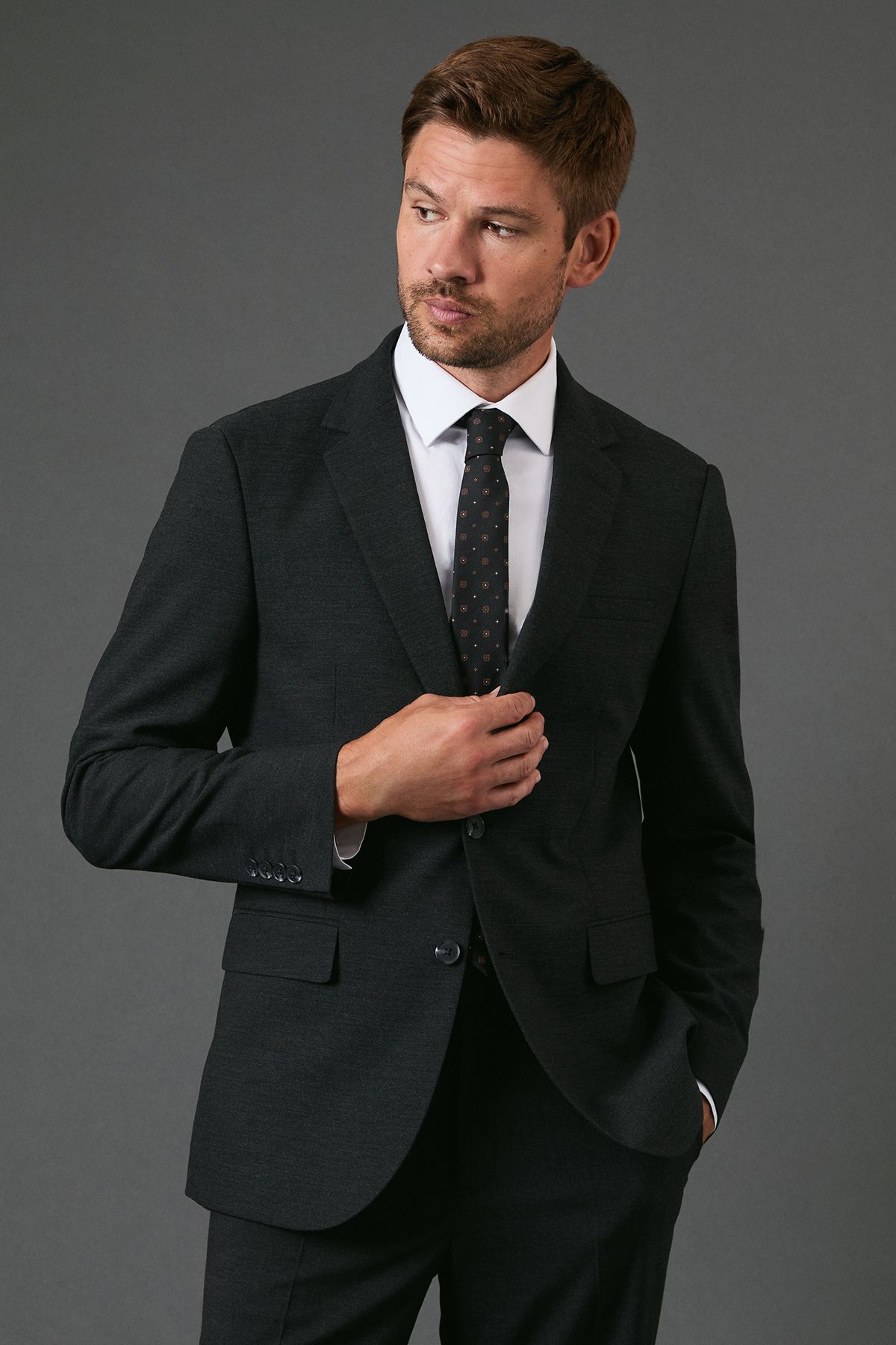 Charcoal Tailored Fit Essential Suit Jacket
