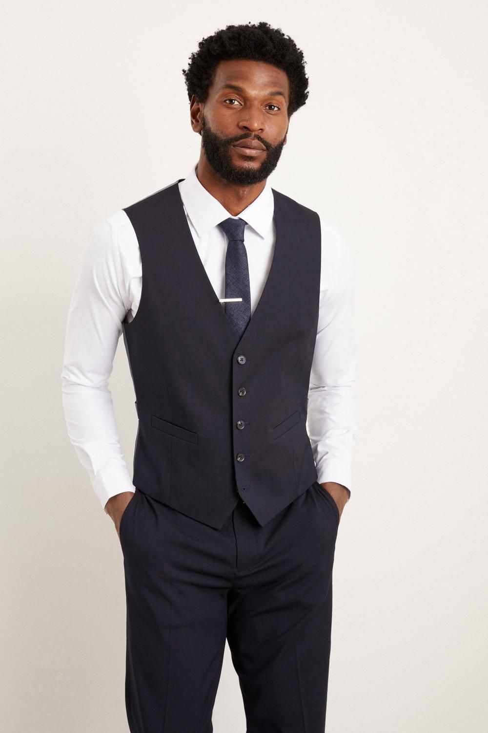 Navy Slim Fit Essential Waistcoat