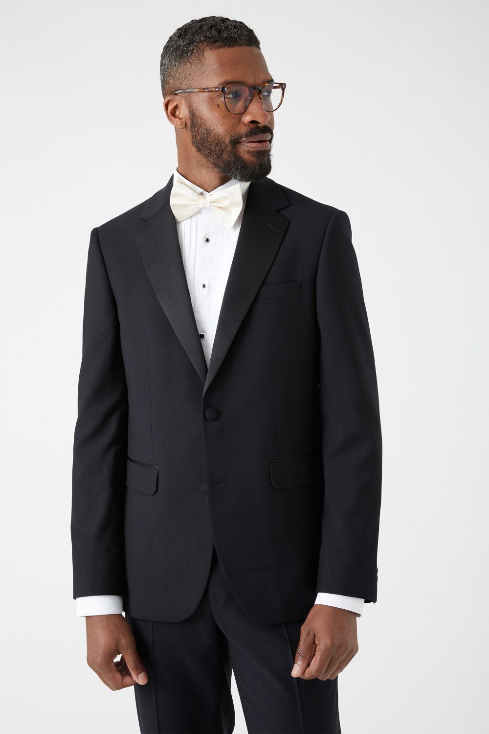 Black Skinny Fit Tuxedo Suit Jacket
