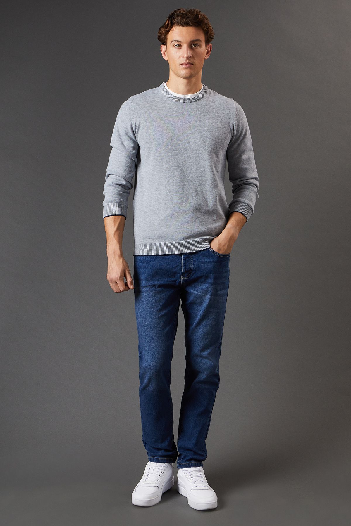 Mid Wash Skinny Fit Jeans