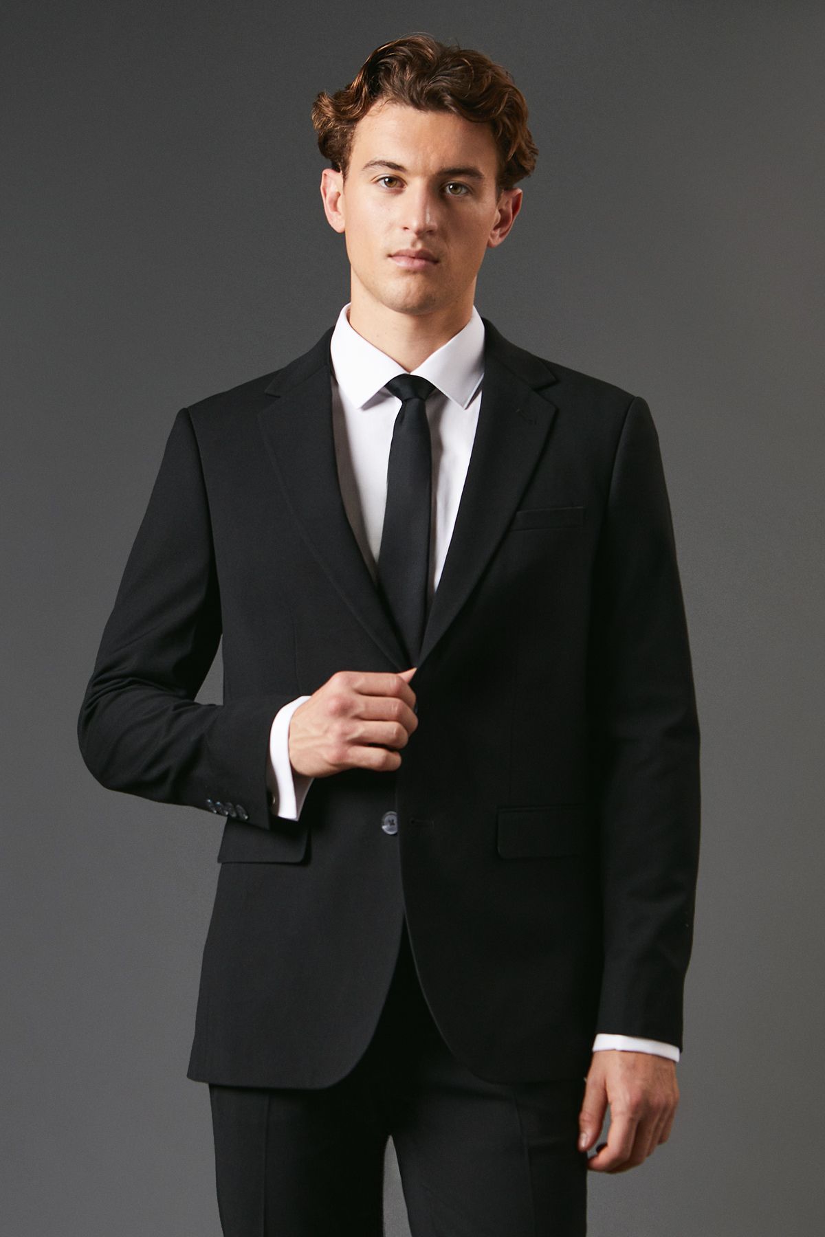 Black Slim Fit Essential Suit Jacket