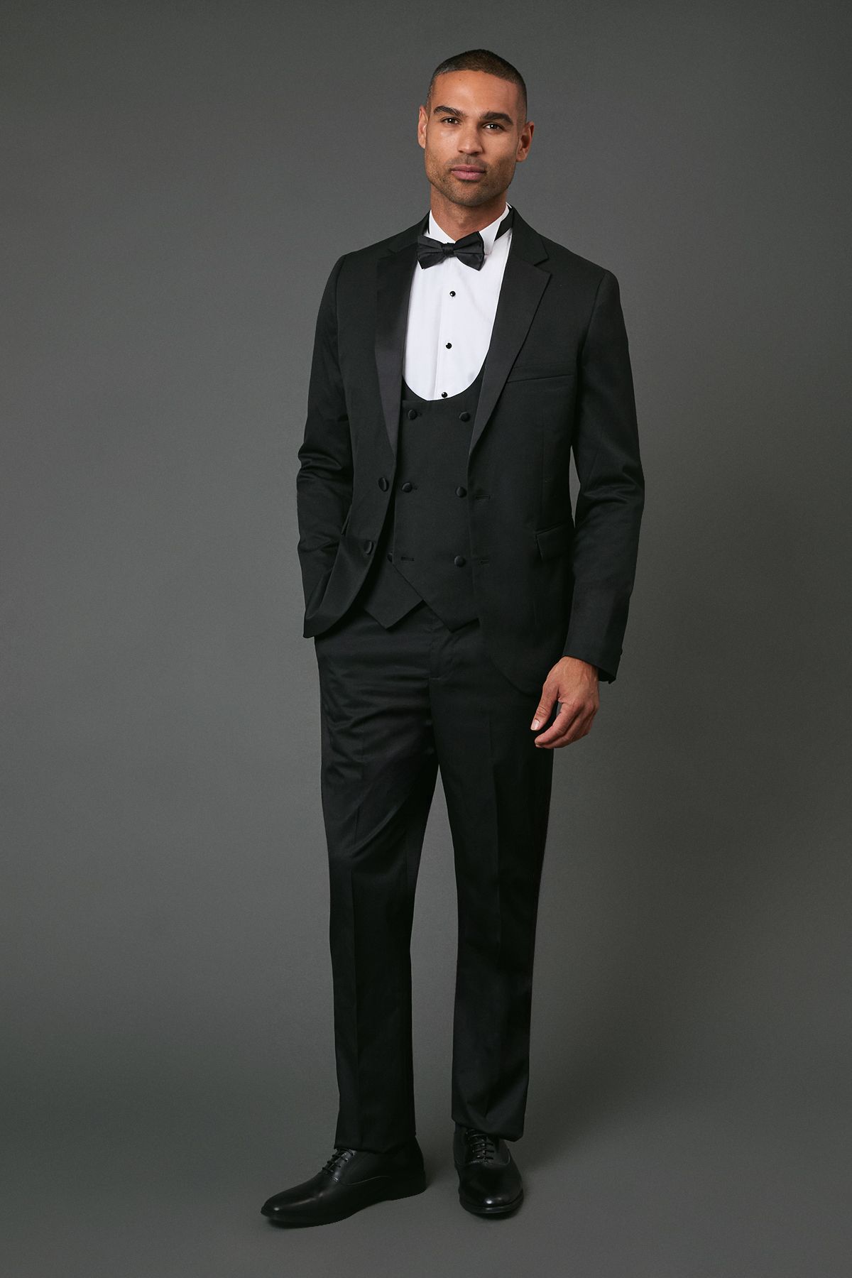 Black Tailored Fit Tuxedo Suit Trousers