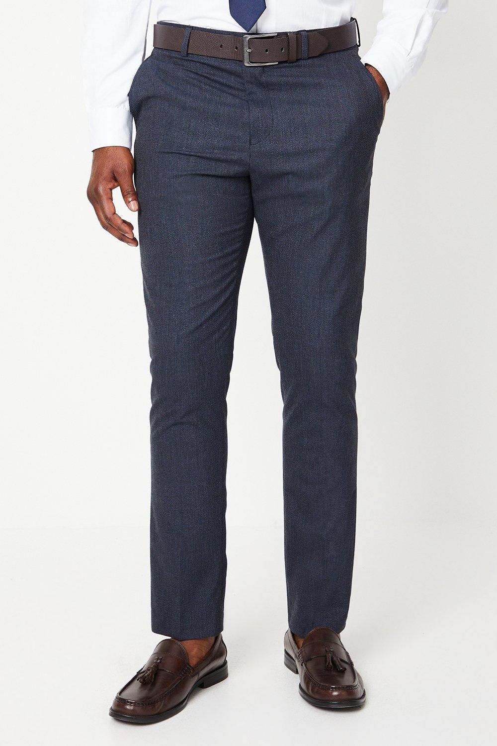 Navy Slim Fit Puppytooth Suit Trouser