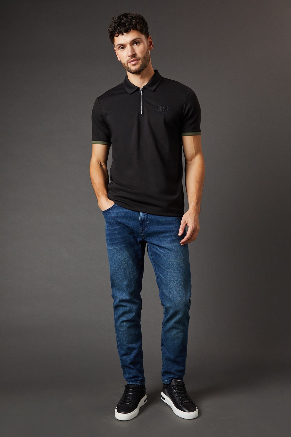 Blue Wash Stretch Slim Fit Jeans