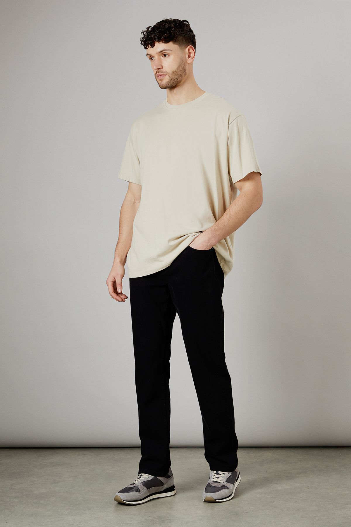 Black Stretch Straight Fit Jeans