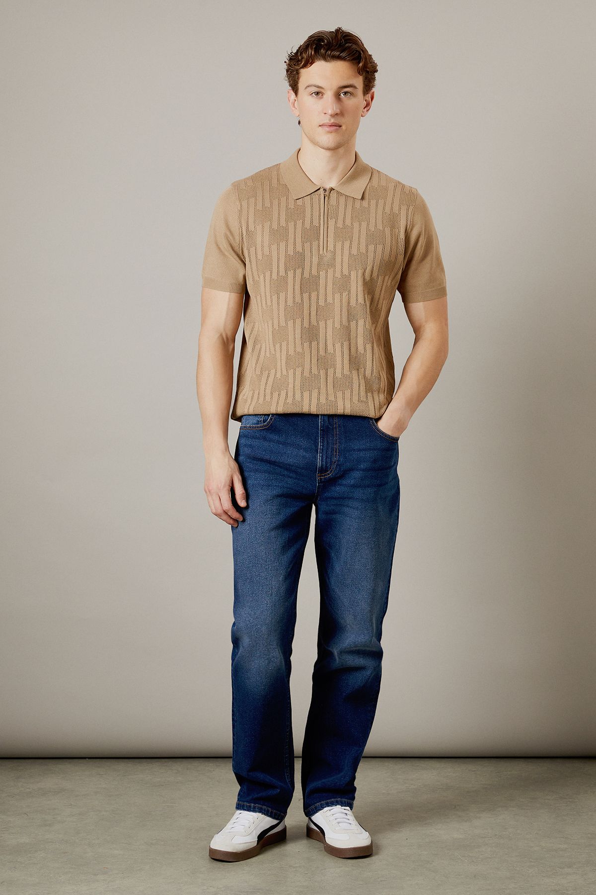 Dark Wash Stretch Straight Fit Jeans