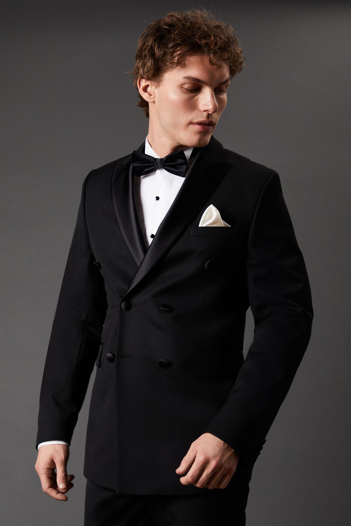 Black Double Breasted Tuxedo Jacket