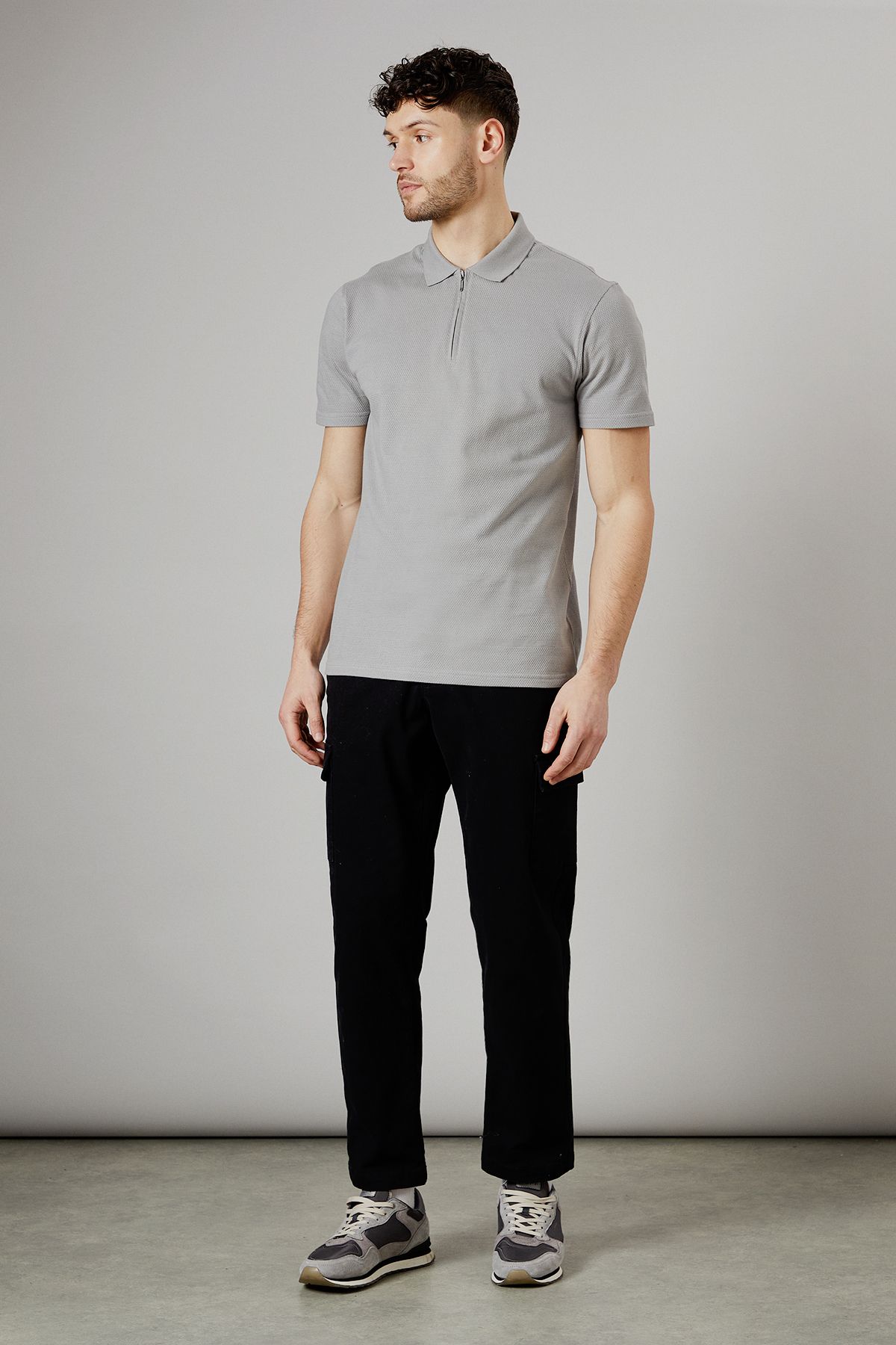 Black Cotton Cargo Trousers