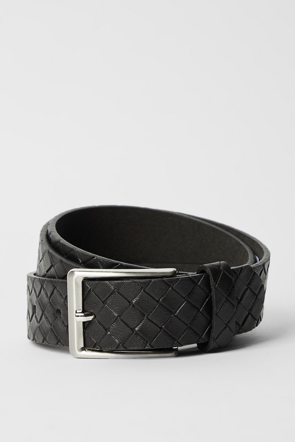 Black Cross Hatch Detail Belt