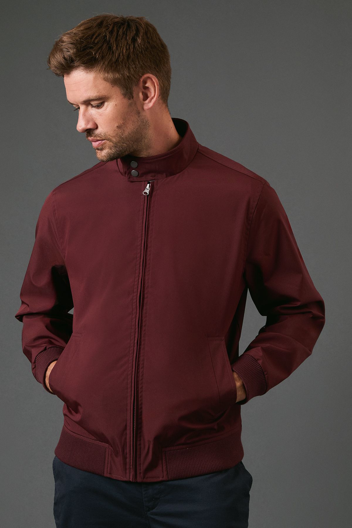 Burgundy Classic Harrington Jacket