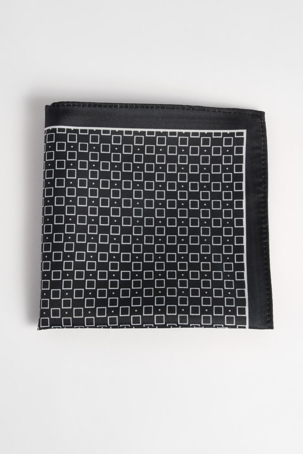 Black Printed Geo Pocket Square