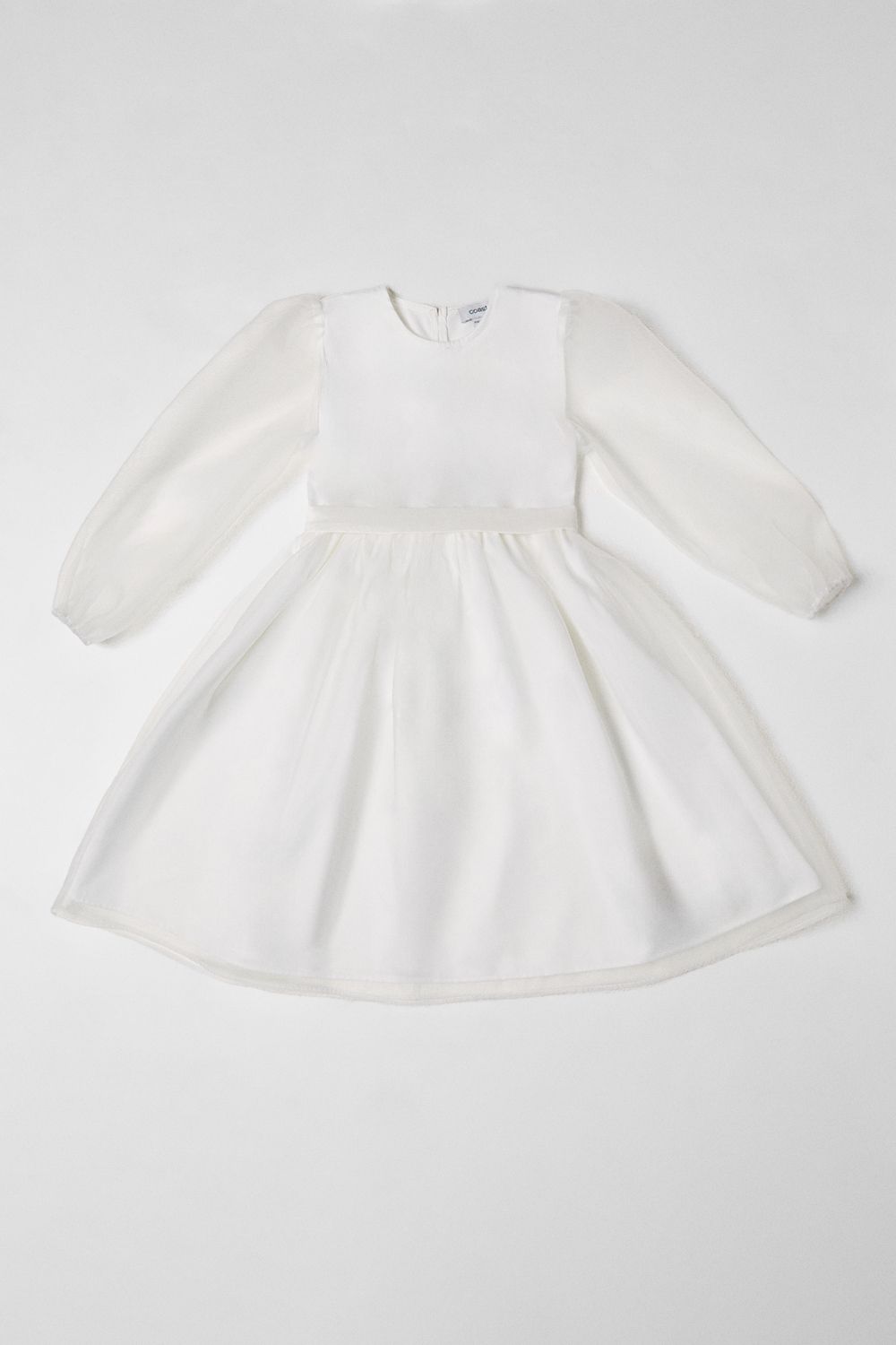 Blouson Sleeve Bow Back Organza Flowergirl Dress