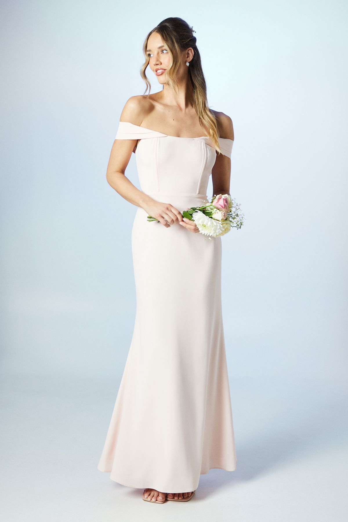 Bardot Corset Crepe Bridesmaid Dress