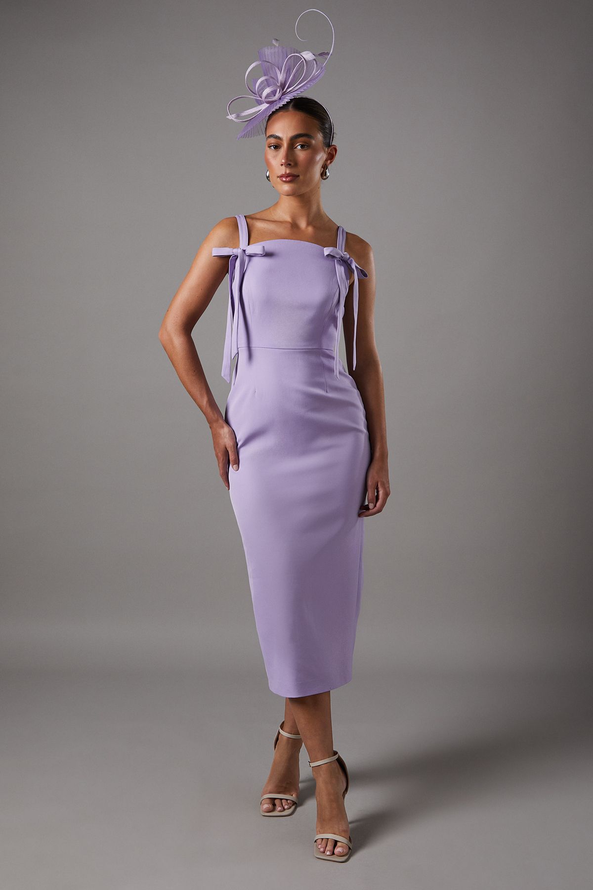 Bow Detail Strappy Pencil Dress