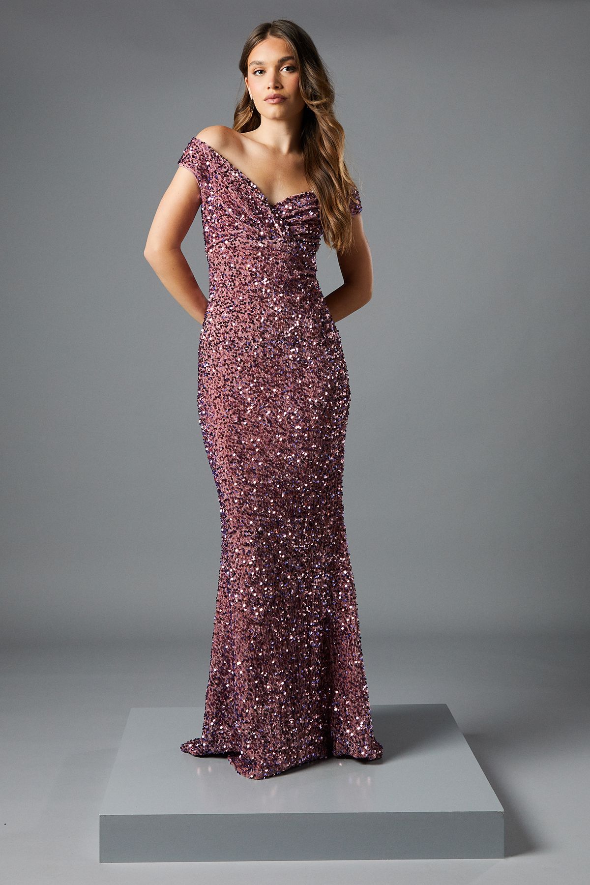 Bardot Velvet Sequin Maxi Dress