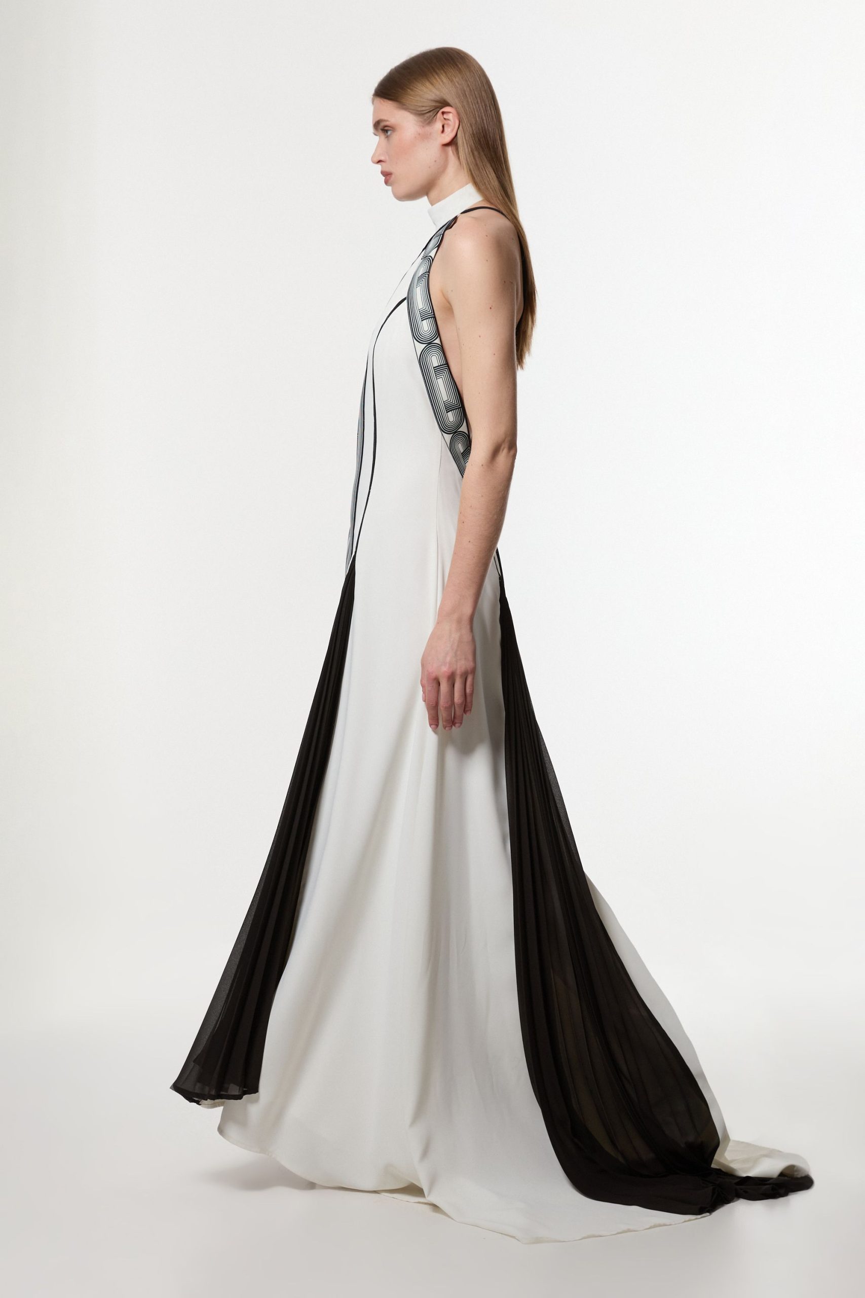 Amelia Graham Petite Printed Statement Woven Gown