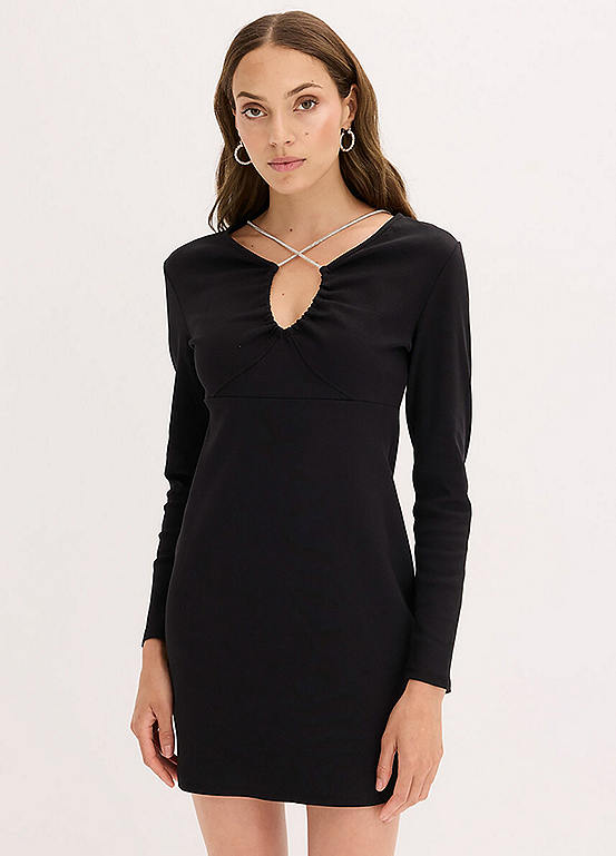 bonprix Keyhole Neck Mini Shift Dress