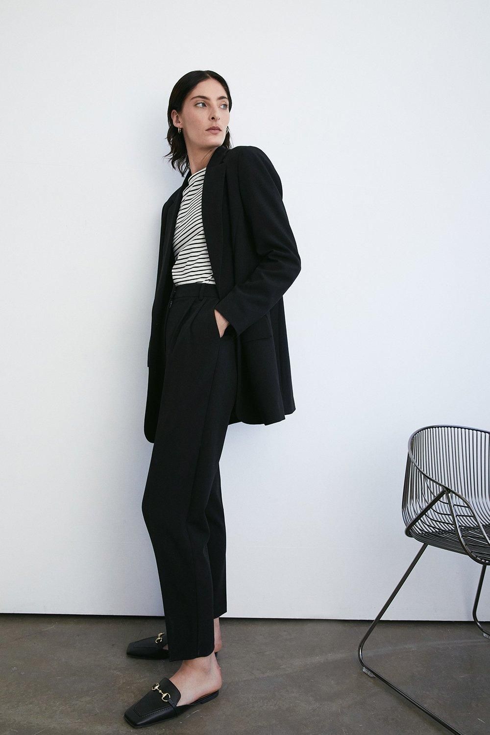 Double Crepe Pleat Peg Trouser