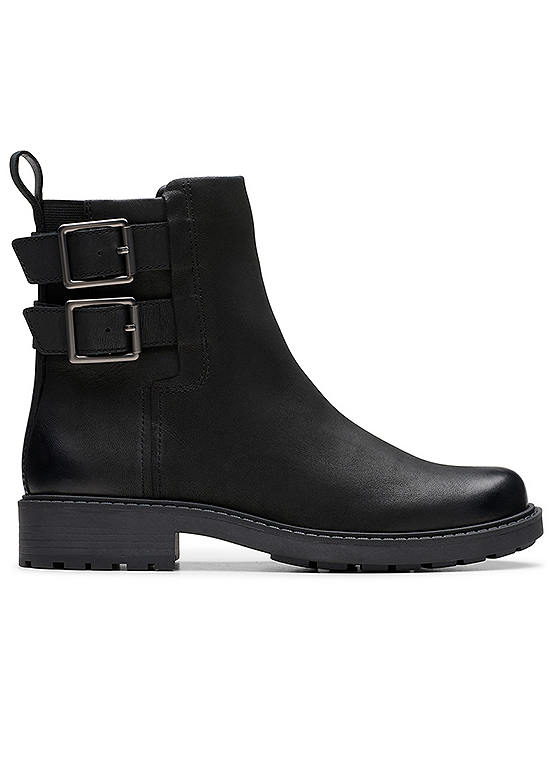 Clarks Black Leather Orinoco2 Bay Ankle Boots