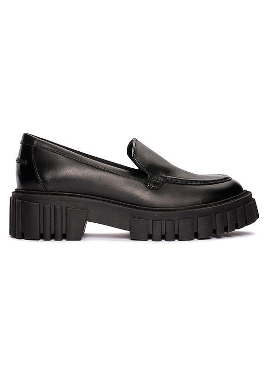 Clarks Black Leather Page Loafers
