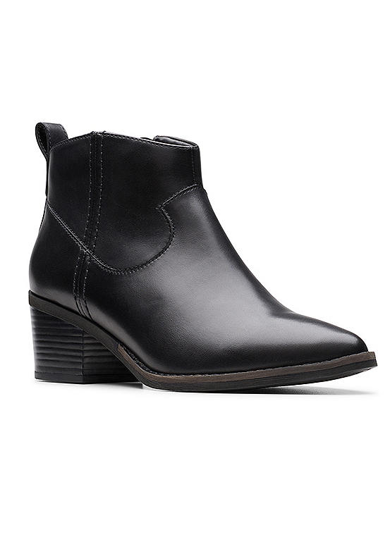 Clarks Morzine Sky Black Leather Boots