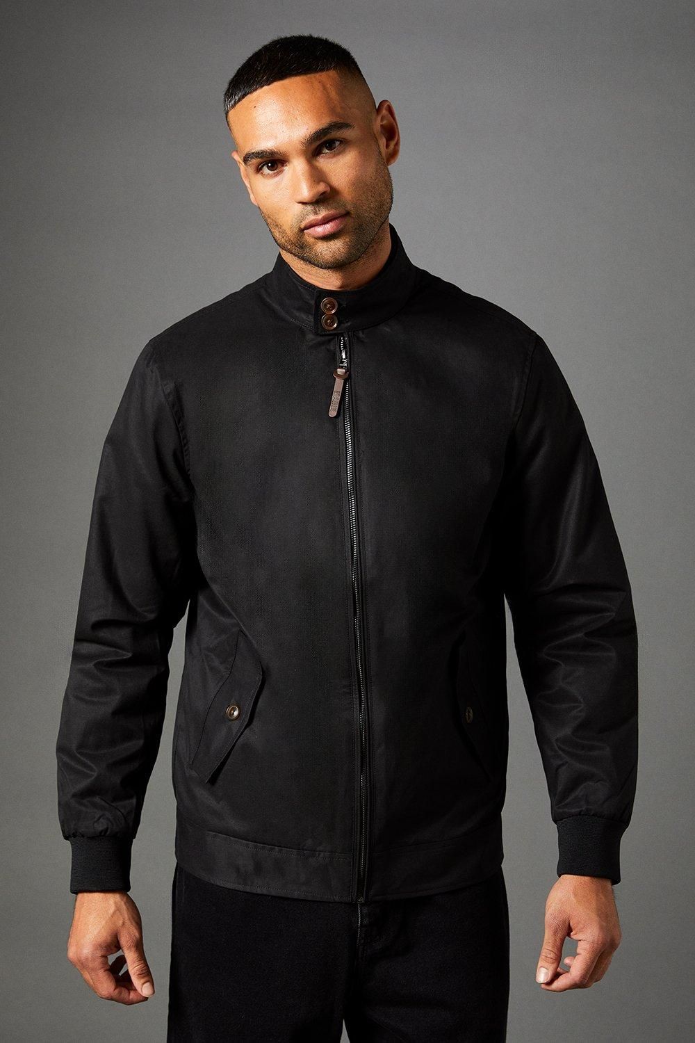 Black Cotton Harrington Jacket