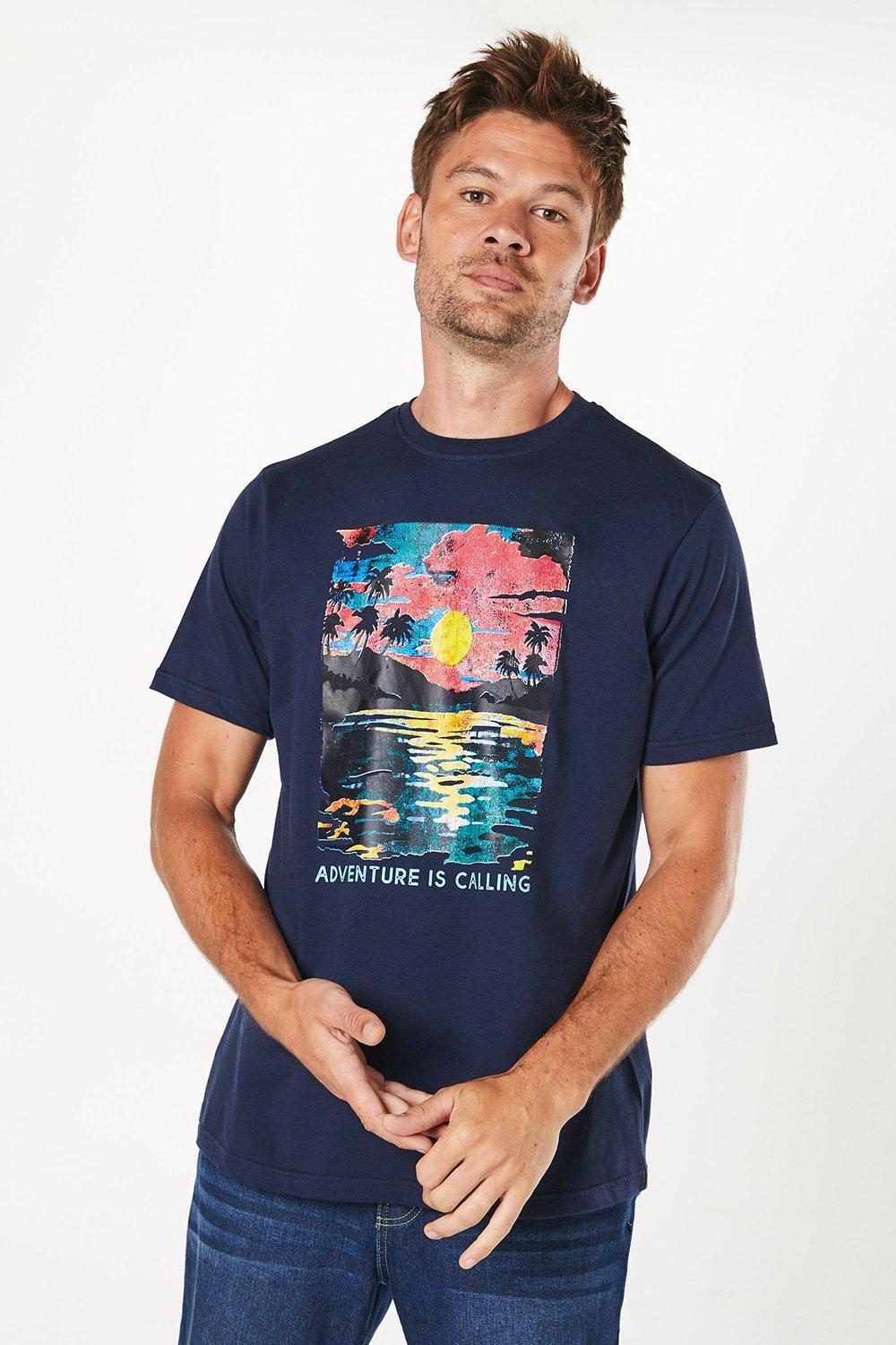 Adventure Is Calling Print T-shirt