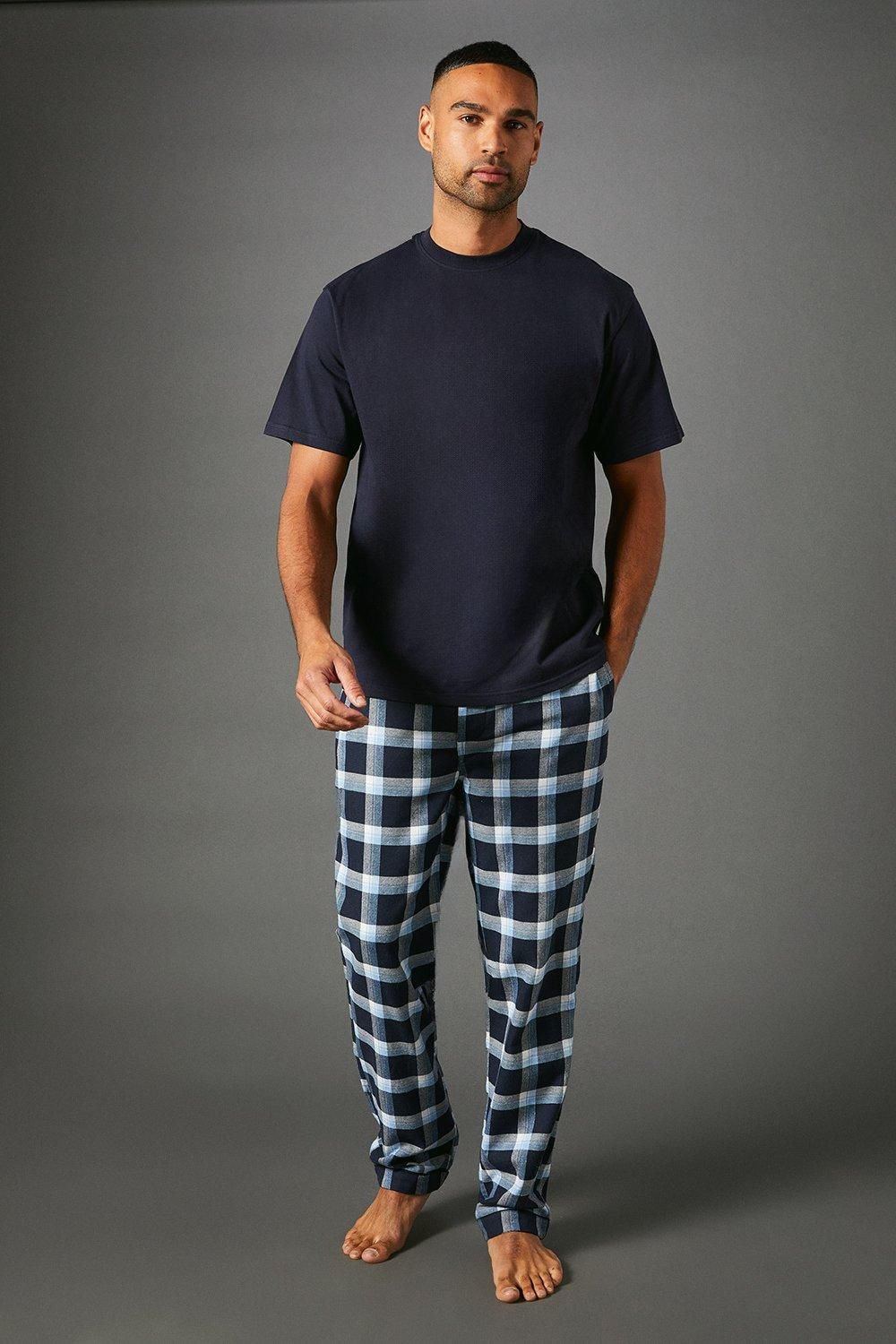 2 Pack Check Pyjama Bottoms