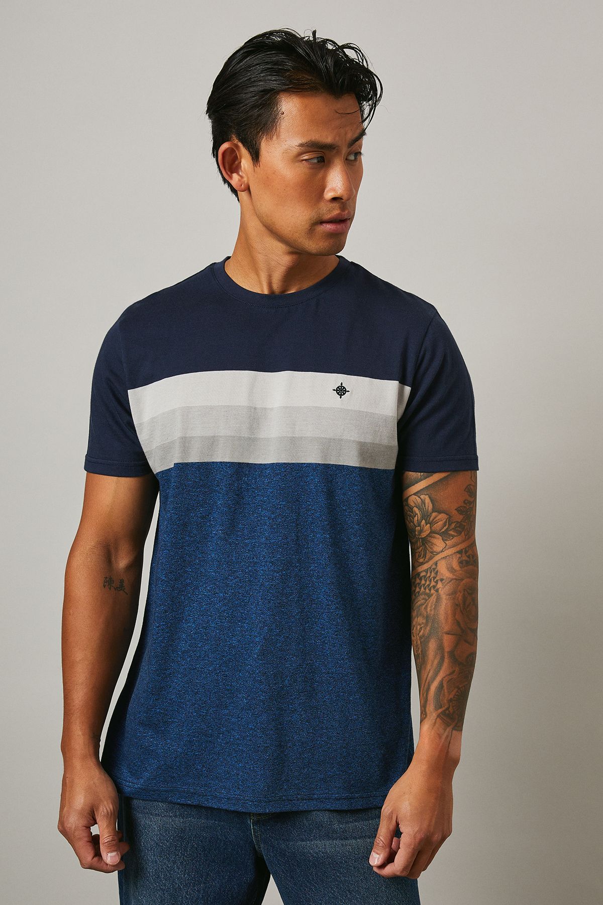 Navy Detroit Stripe T-shirt