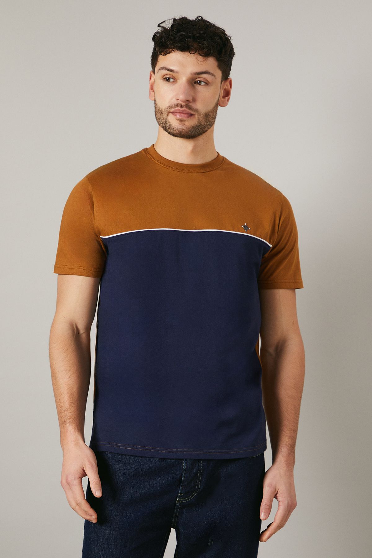 Navy Lewiston Colourblock T-shirt