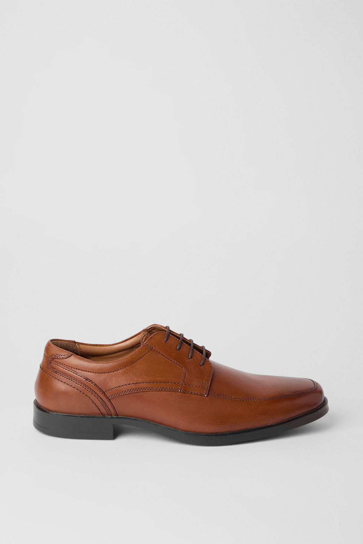 Tan Formal Leather Derby Shoes