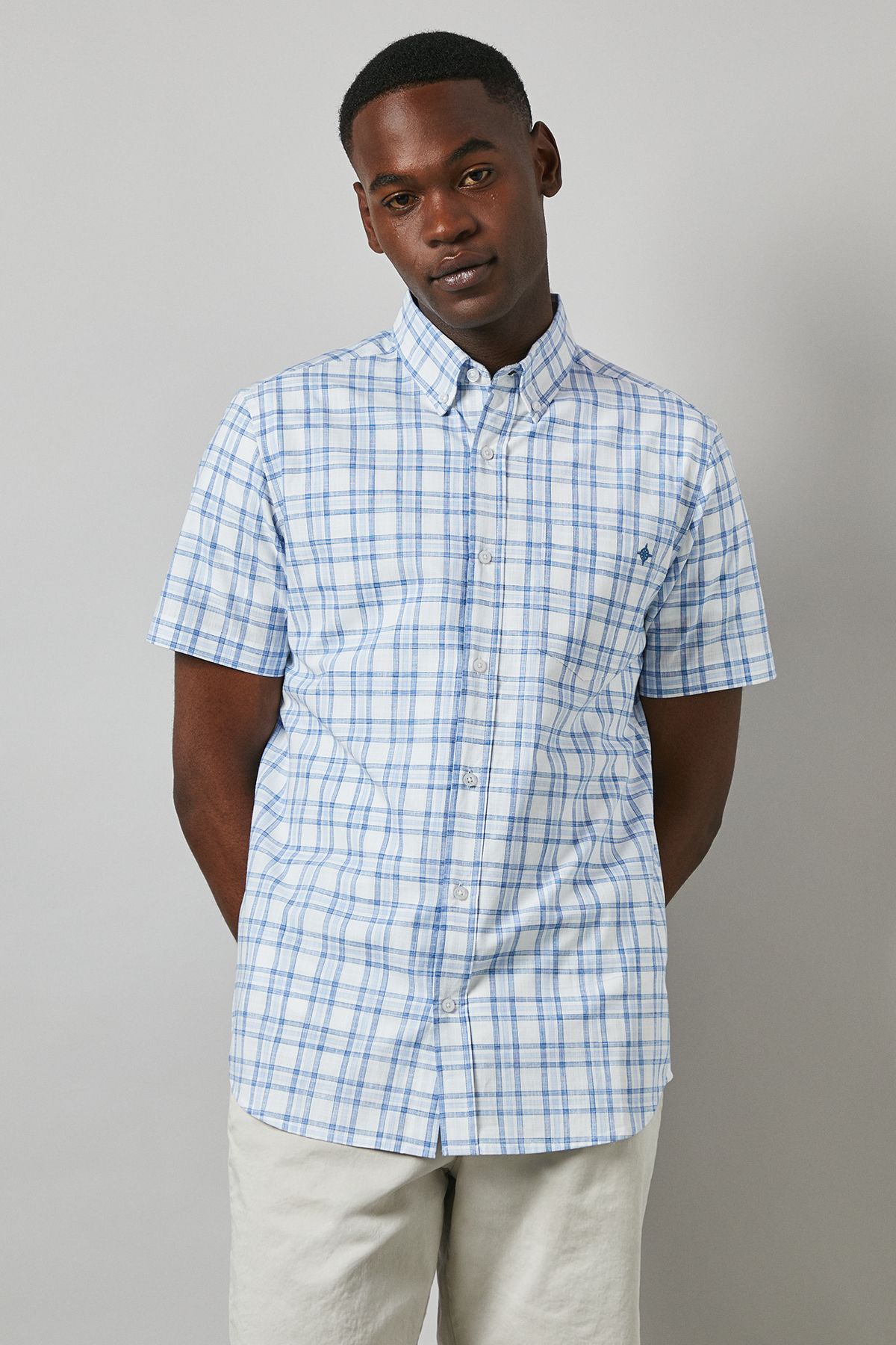 Blue Check Short Sleeve Shirt