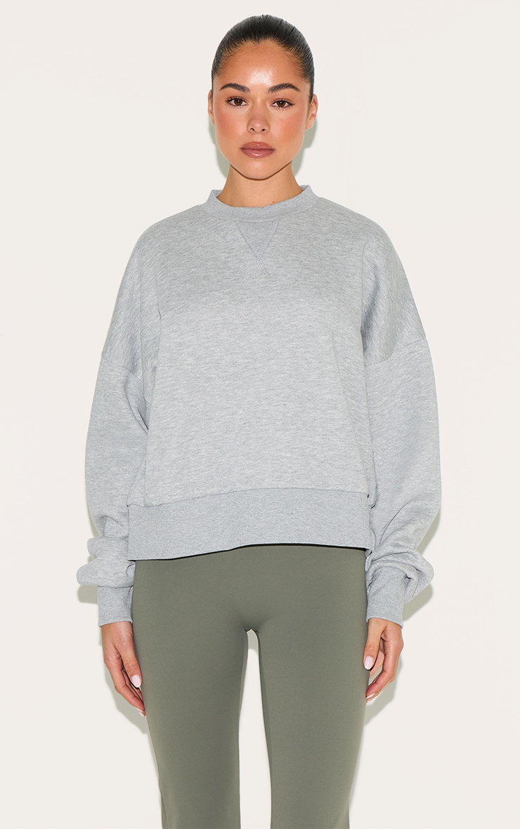 Ash Grey Boxy Basic Sweatshirt