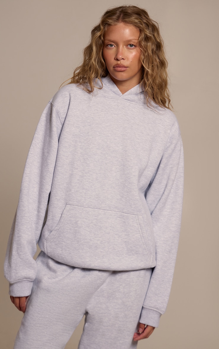 Ash Grey Cotton Fleece Pullover Hoodie