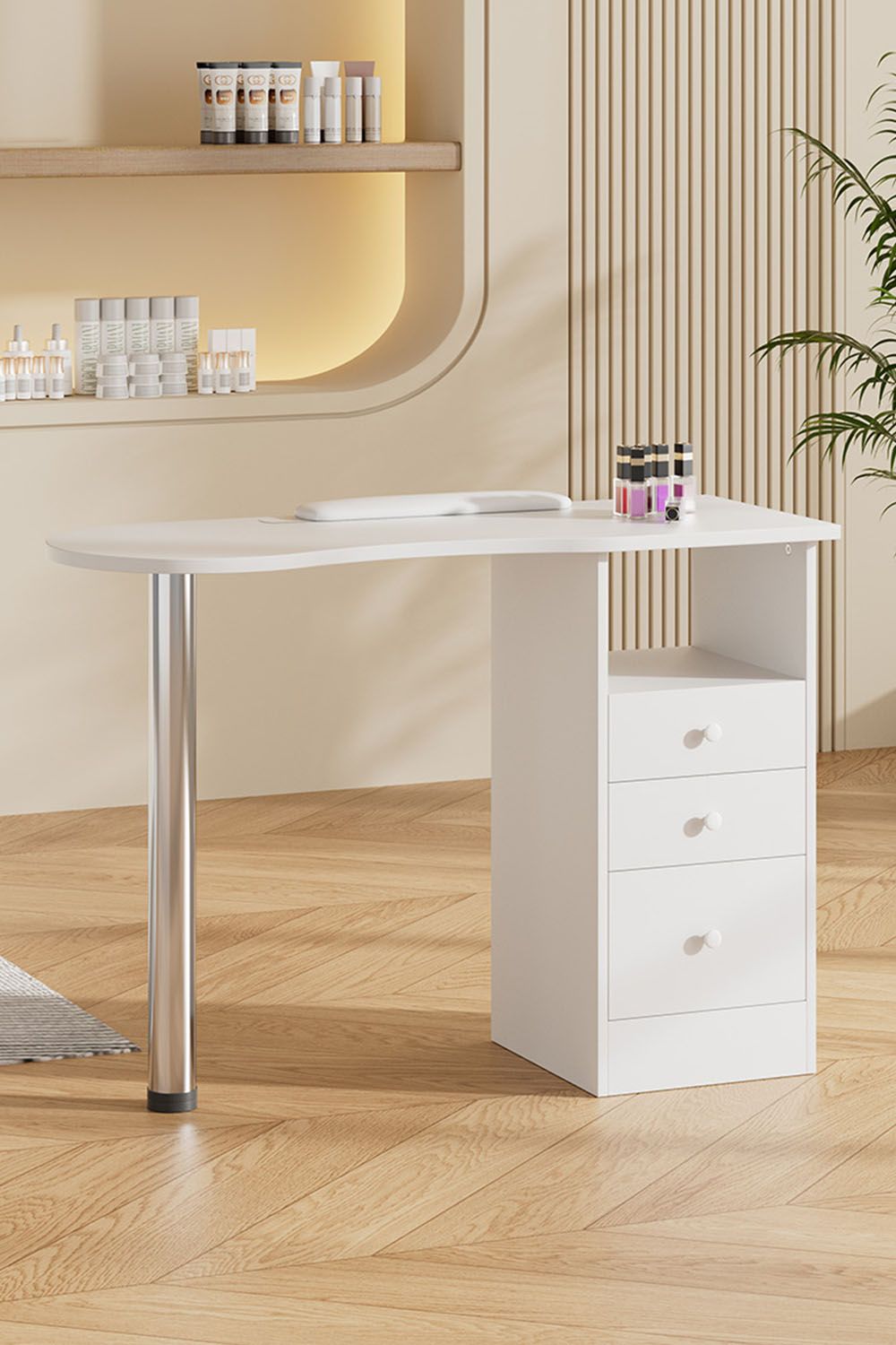 3 Drawers Manicure Table for Beauty Salon and Home