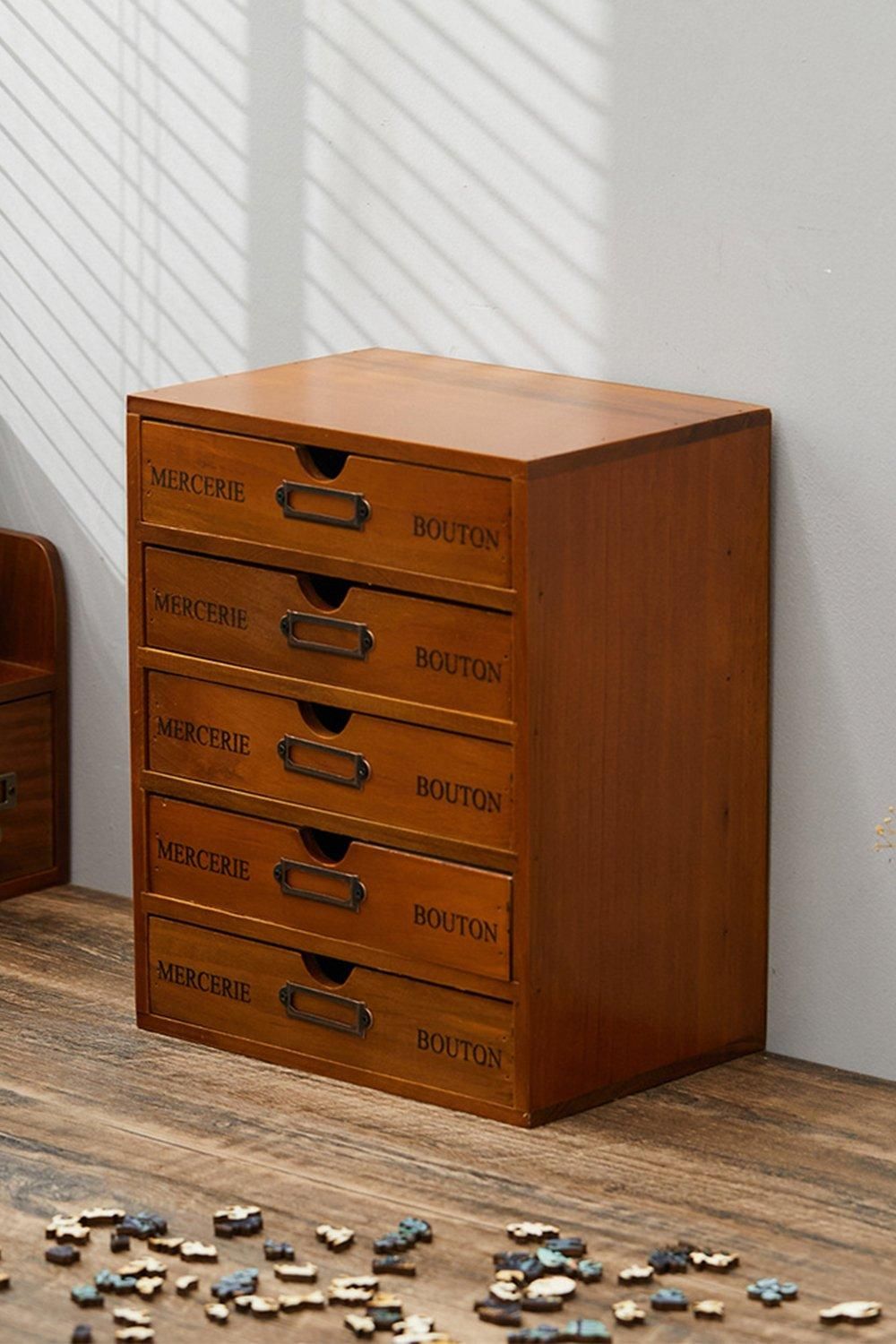5-Drawer Wooden Organizer Box