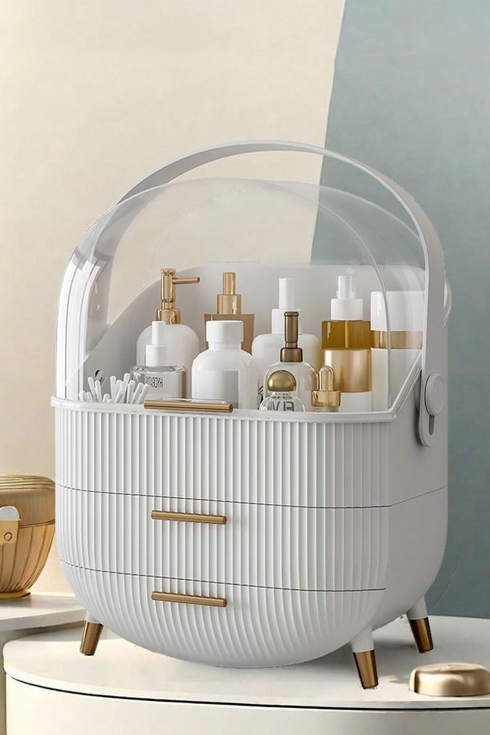 Modern Minimalist Cosmetic Organizer Storage Box with Drawers