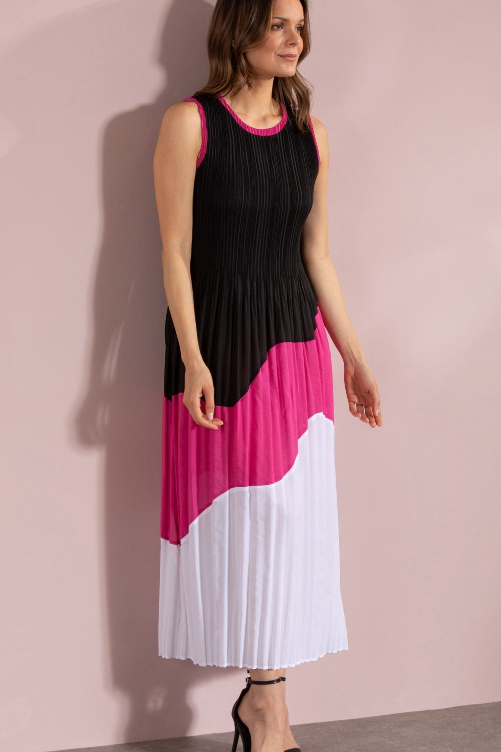 Sleeveless Colour Block Maxi dress