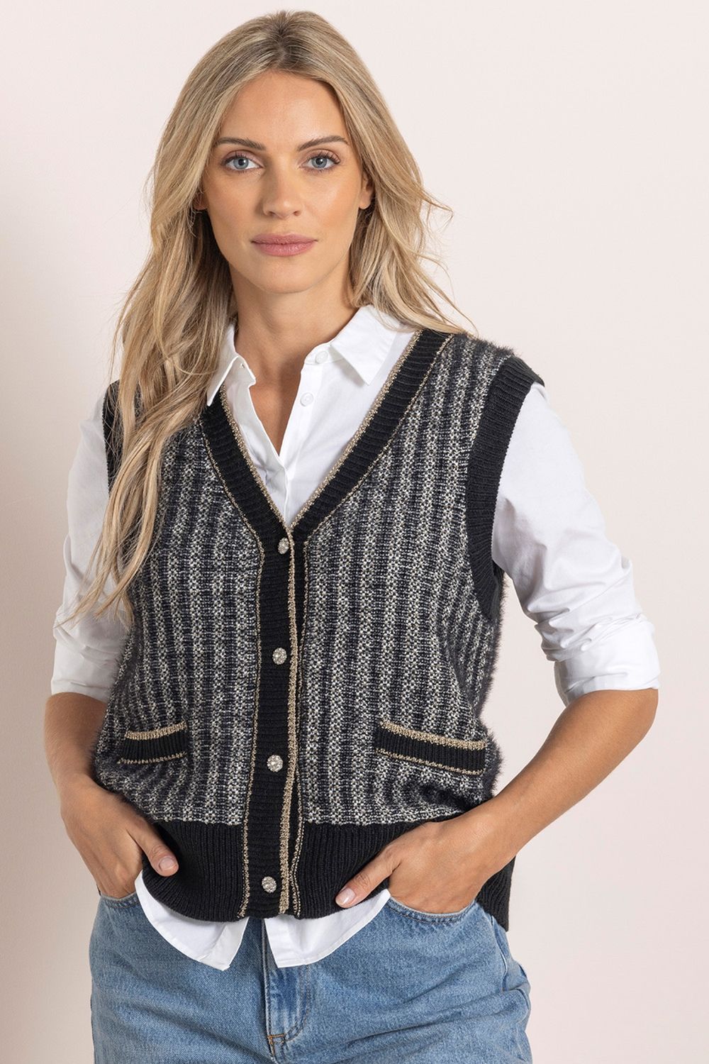 Shimmer Knitted Waistcoat