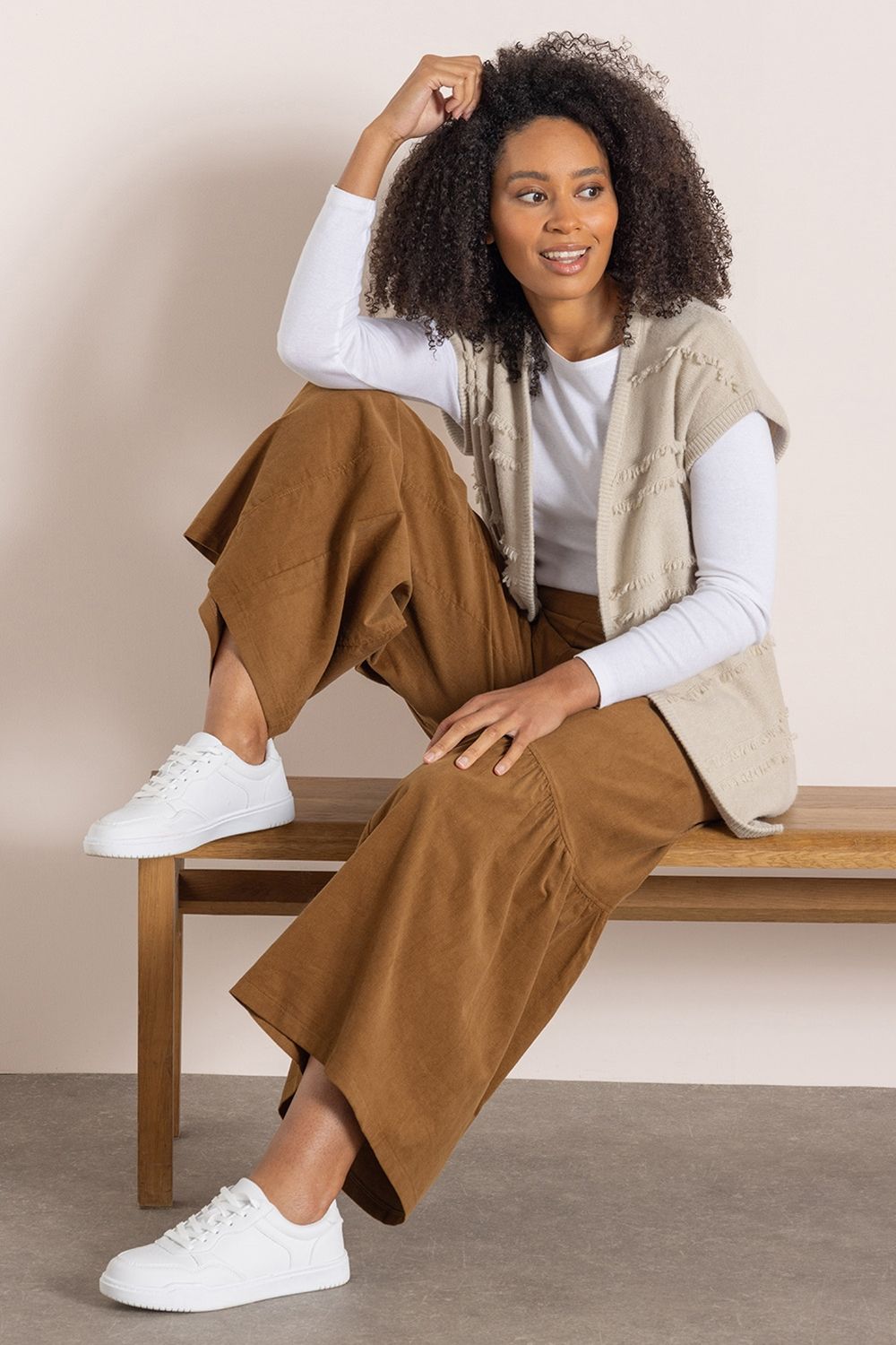 Wide Leg Palazzo Cord Trousers