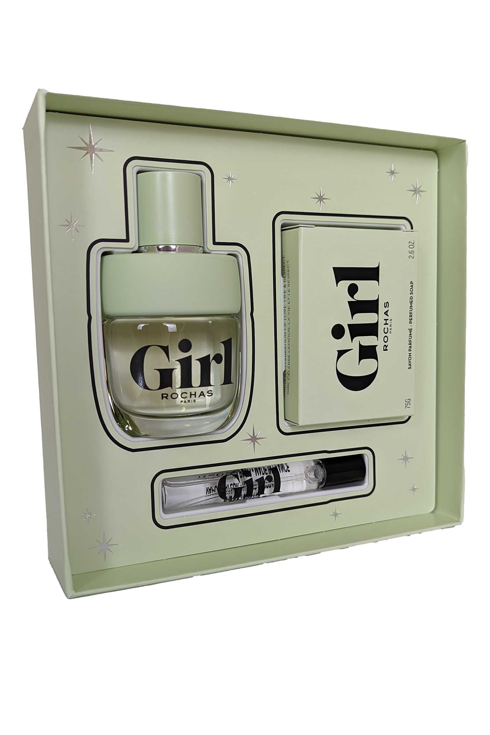 Girl Rochas Eau de Toieltte Spray 60ml+ 7.5ml Travel Perfumed Soap 75g